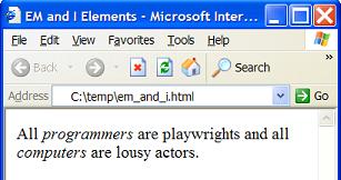 HTML em and i ELements - Emphasis and Italic Text
