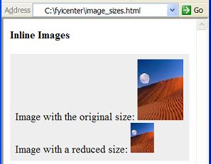 HTML img Element - Setting Image Sizes