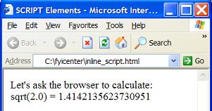 HTML script Element - Embedded in Document Body