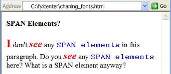 HTML span Element Used to Change Text Font