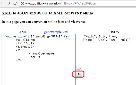 JSON to XML Conversion: utilities-online.info
