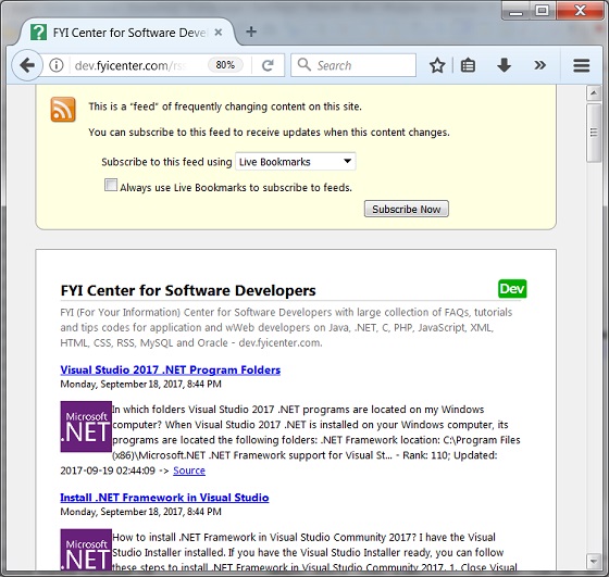 View RSS Feeds with Mozilla Firefox