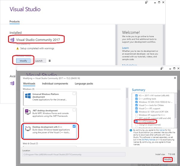 Install C++/CLI Support with Visual Studio Installer