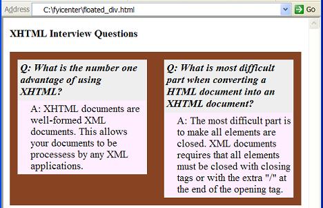 Floated DIV Elements