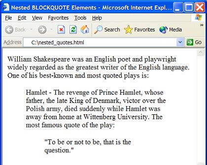 Nested BLOCKQUOTEs