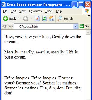 Space between Paragraphs